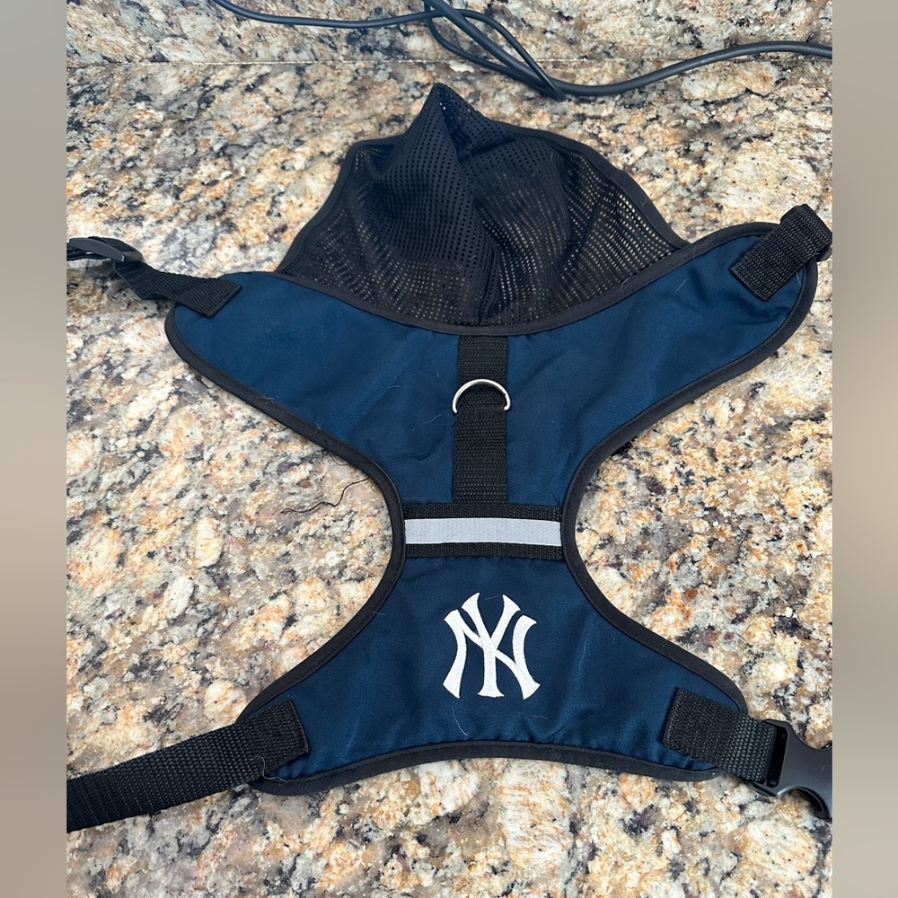 NY Yankees dog harness